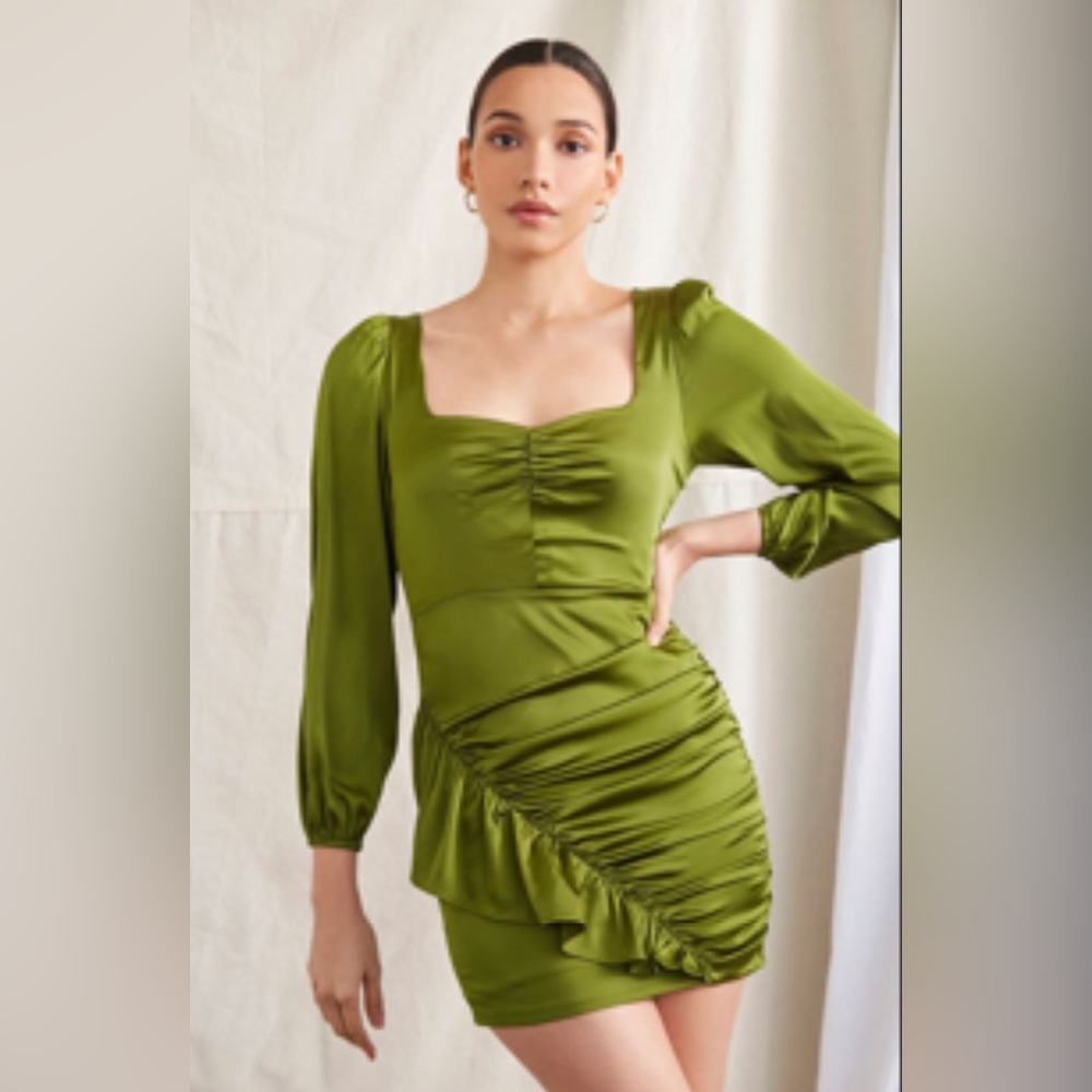 Forever 21 bodycon olive green mini dress